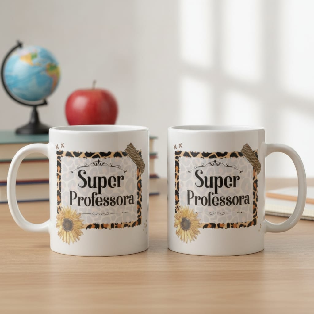 Caneca Personalizada com a Frase para Uma Super Professora - Dia dos Professores (Professor(a))