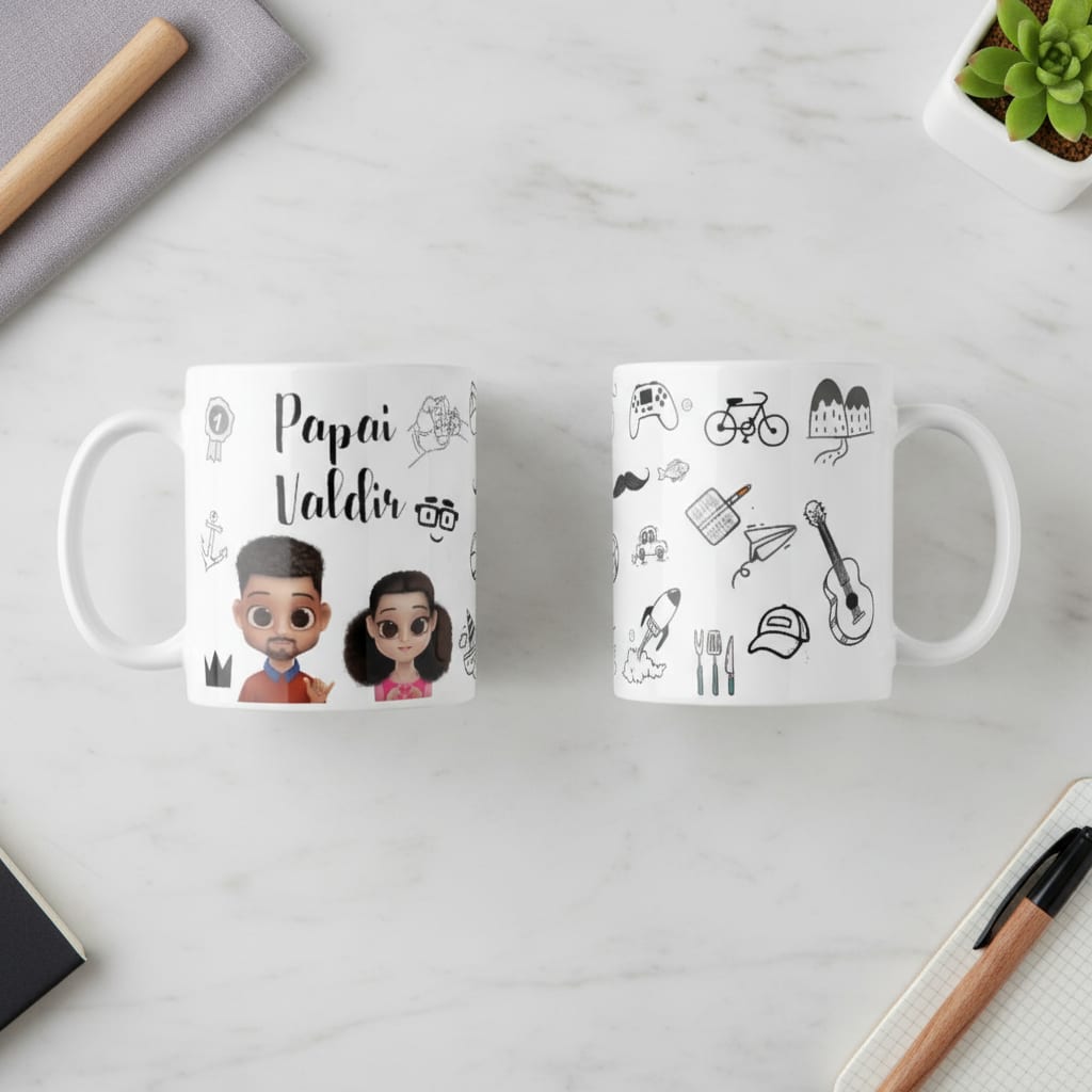 Caneca Personalizada com Avatar Presente Criativo para Pai - Família (Pai)