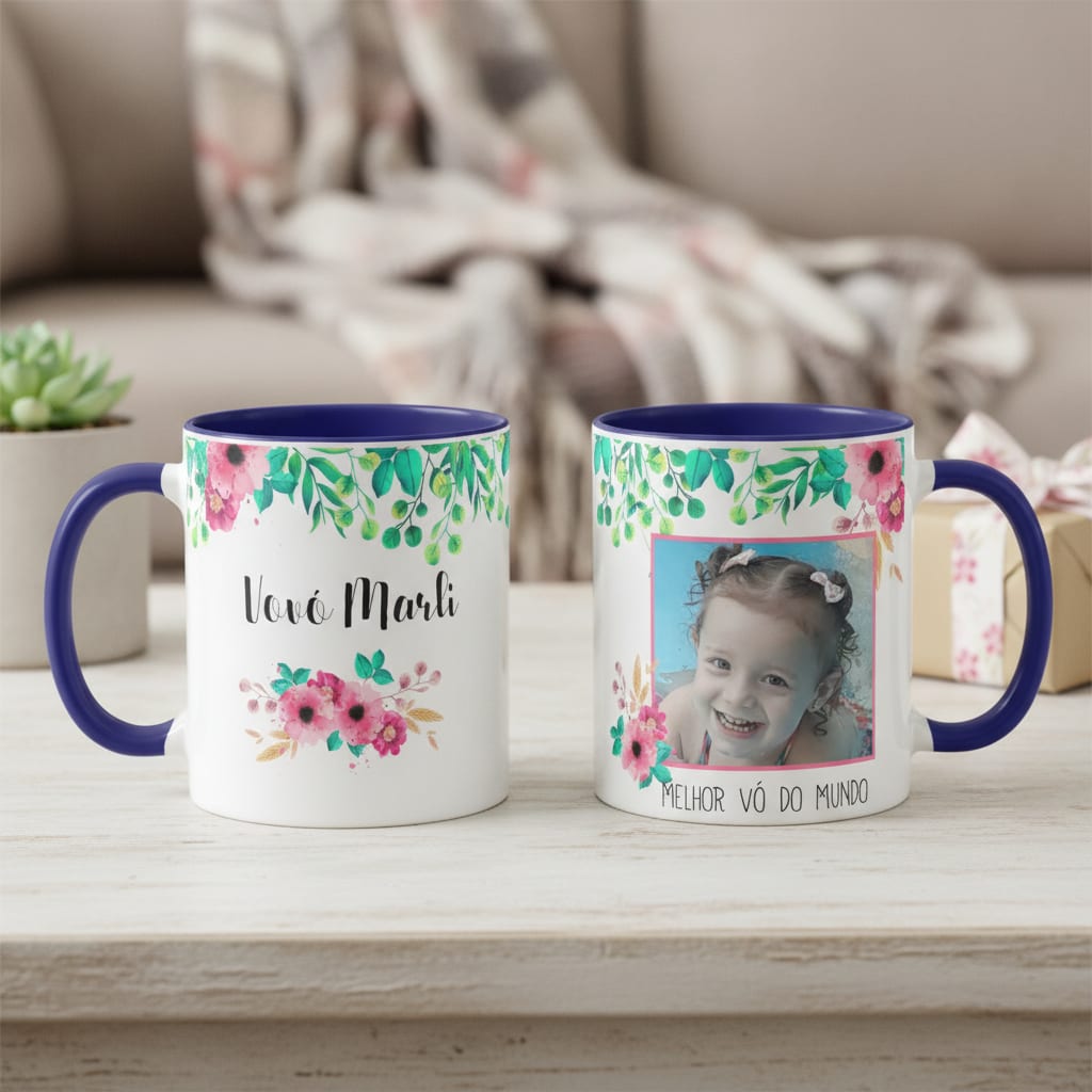Caneca Personalizada com Foto Avó Presente Criativo Vó - Família (Avó)
