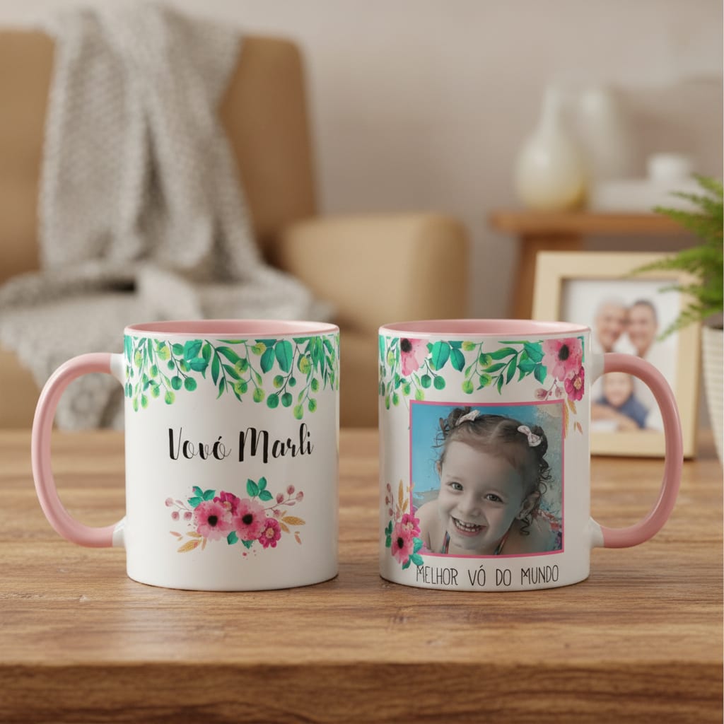 Caneca Personalizada com Foto Presente Criativo Avó Vovó - Família (Avó/Avô)