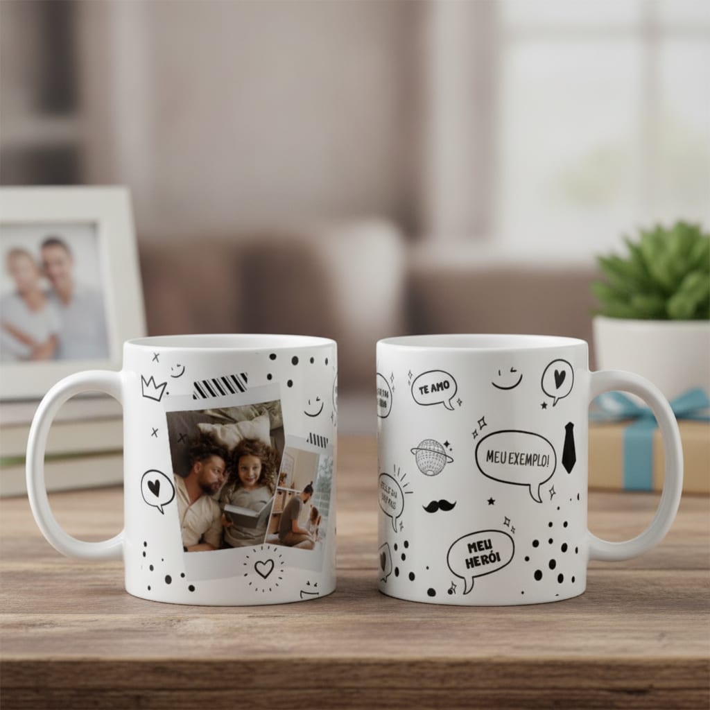 Caneca Personalizada com Foto Presente Especial Dia dos Pais - Família (Pai)