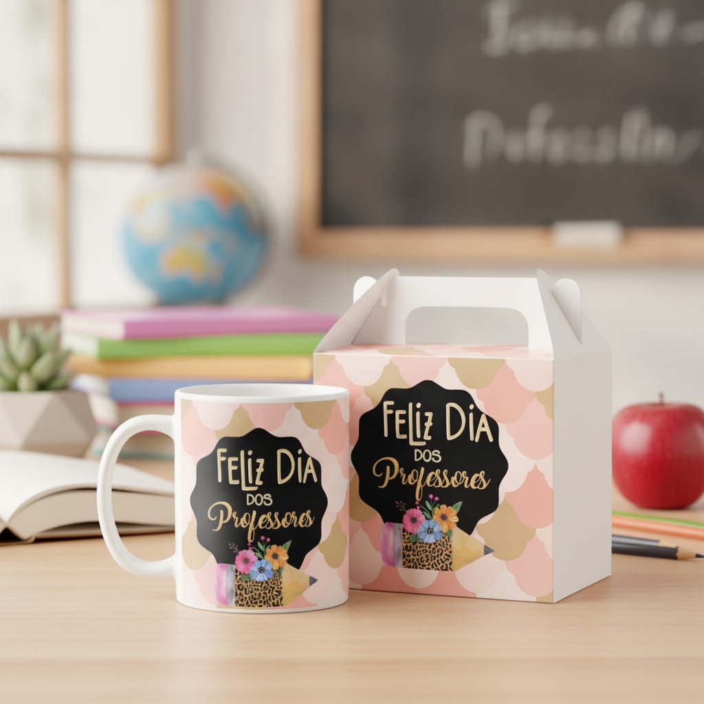Caneca Personalizada Com Frase Feliz Dia Dos Professores - Dia dos Professores (Professor(a))