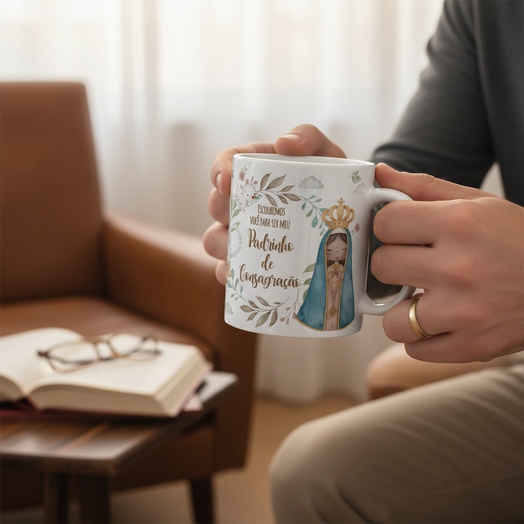 Caneca Personalizada Convite Padrinho De Consagração