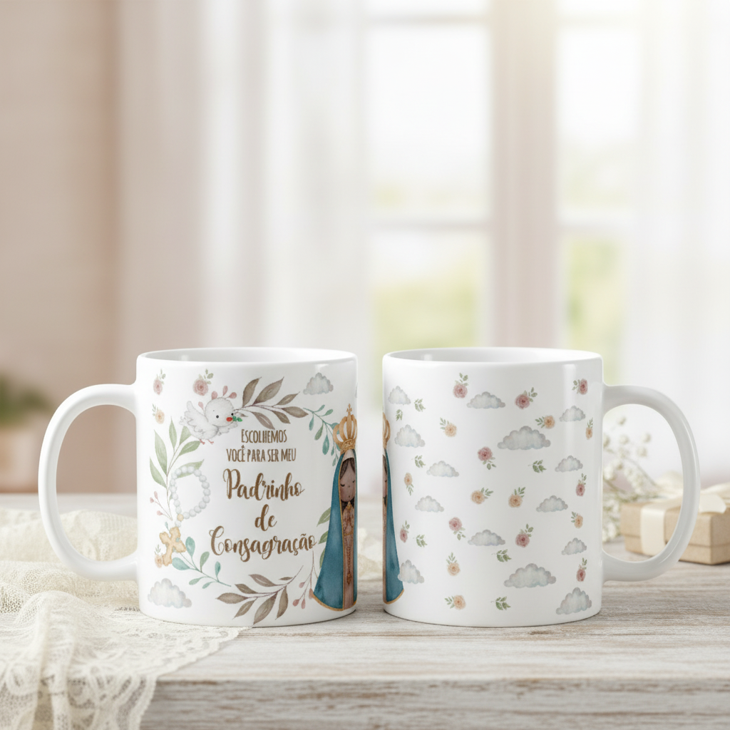 Caneca Personalizada Convite Padrinho De Consagração - Batizado (Padrinho)