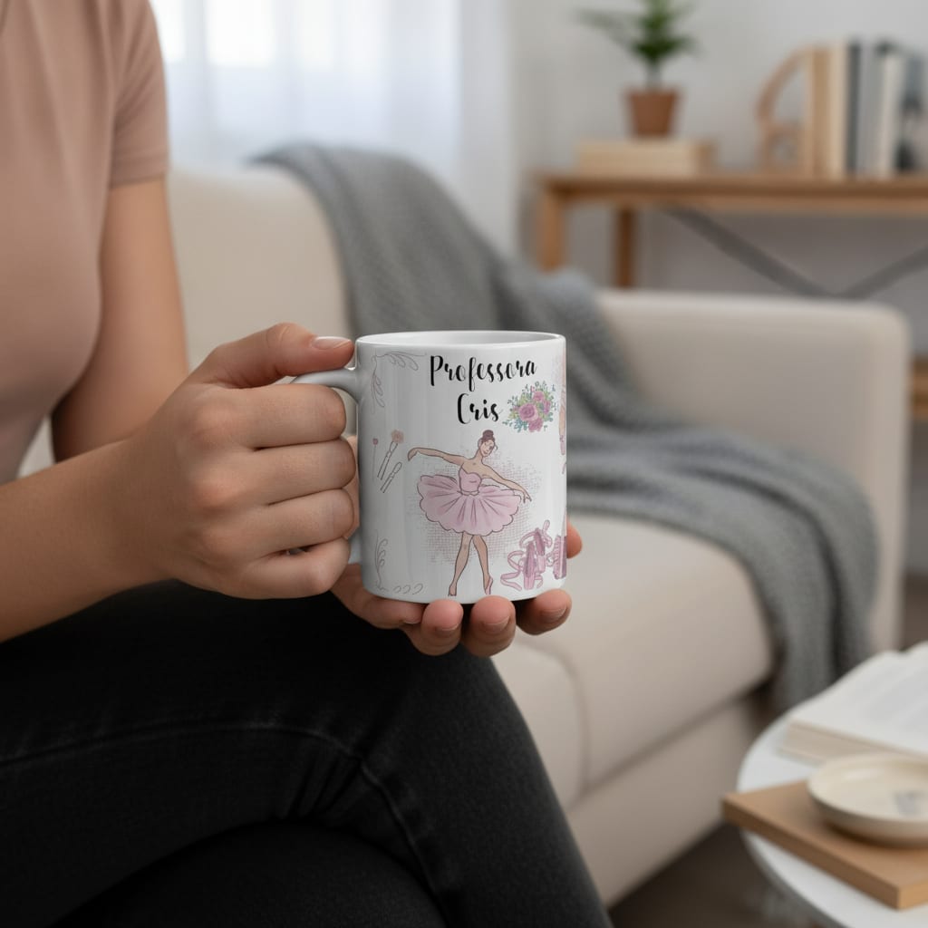 Caneca Personalizada Criativa com Nome Professora de Ballet