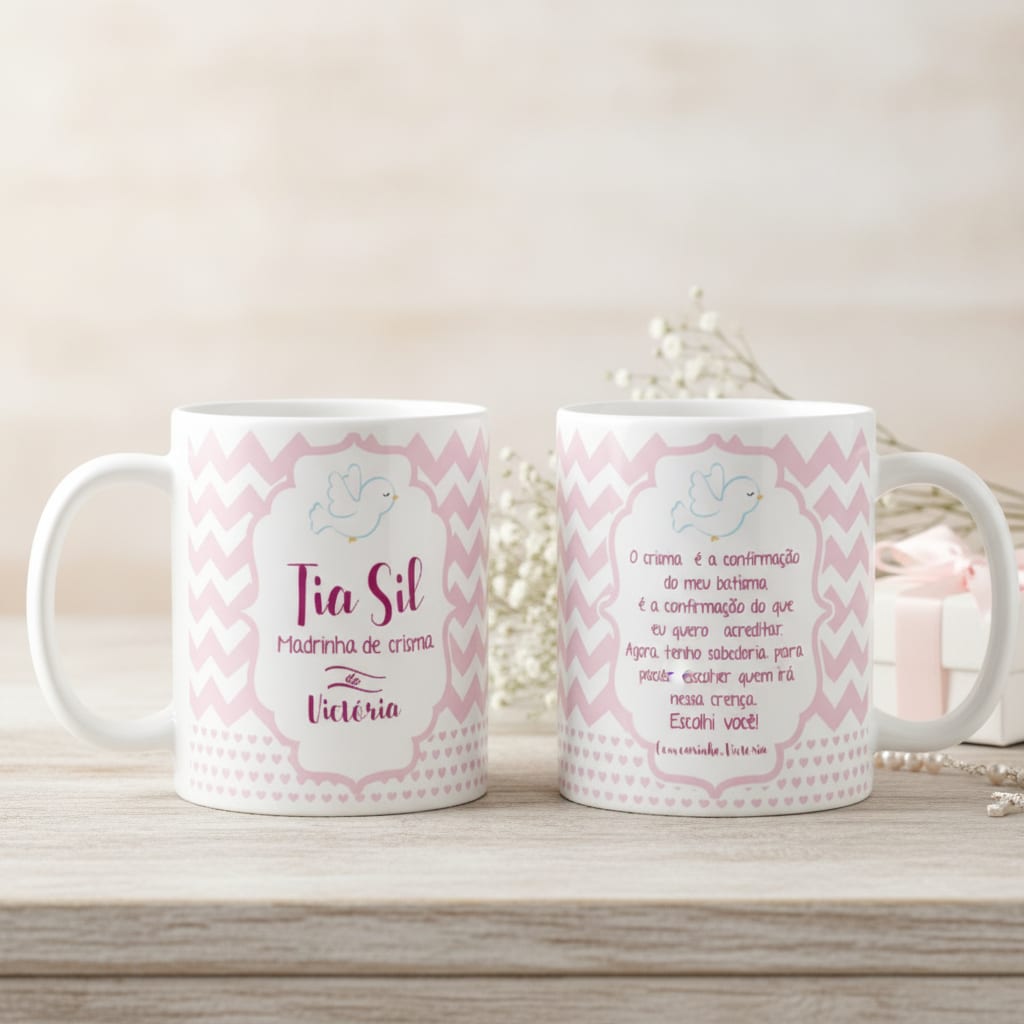 Caneca Personalizada Crisma Presente Especial Madrinha - Batizado (Madrinha)