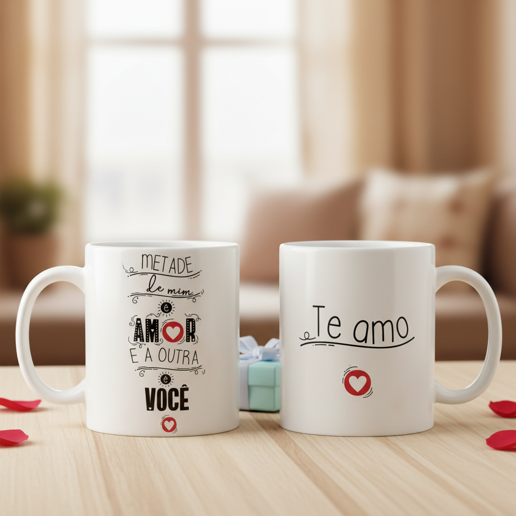 Caneca Personalizada de Presente de Dia dos Namorados Te Amo - Outros (Casal)