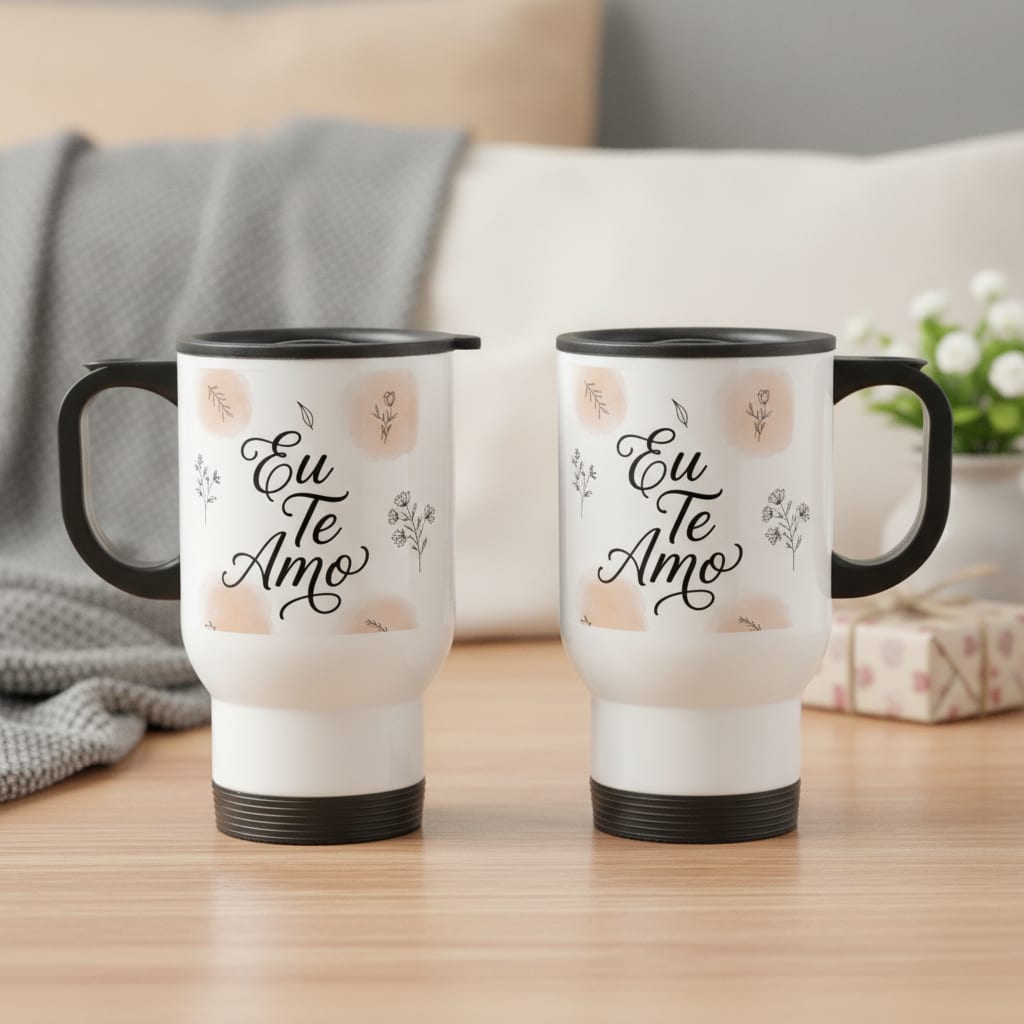 Caneca Personalizada Declação de Amor Eu Te Amo - Térmico