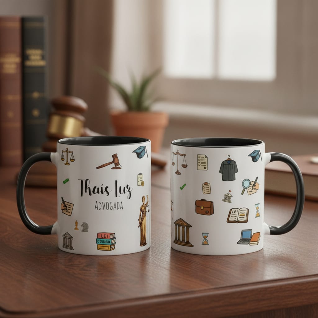 Caneca Personalizada Direito Presente Formatura Advogados - Profissões (Advogado(a))
