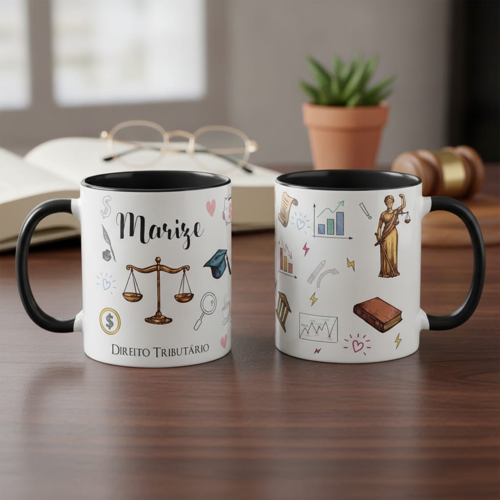 Caneca Personalizada Direito Tributário Profissão Advogado - Profissões (Advogado(a))