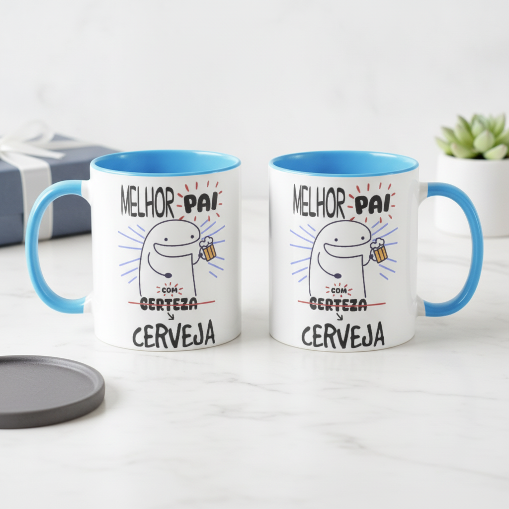 Caneca Personalizada Divertida Paizão Melhor Pai com Cerveja - Família (Pai)