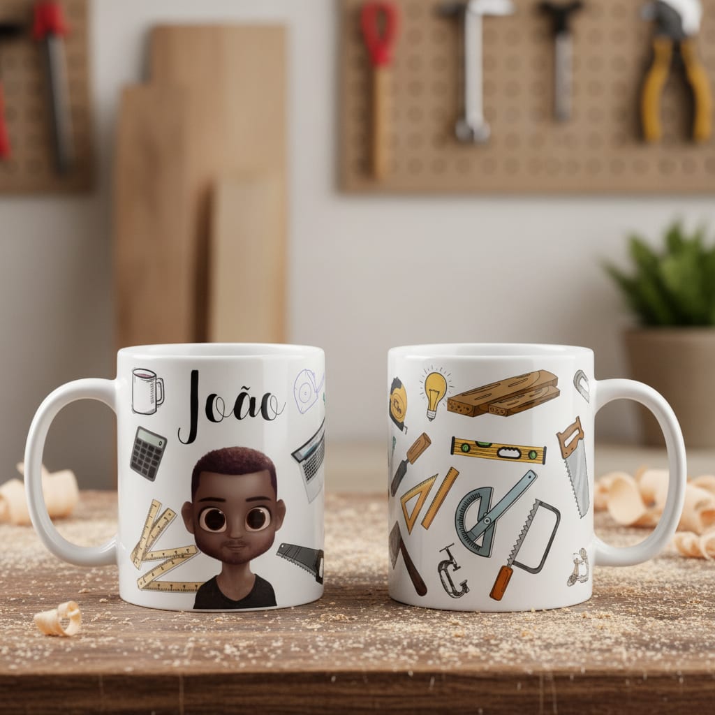 Caneca Personalizada e Criativa de Marcenaria p/ Marceneiro - Profissões (Marceneiro )