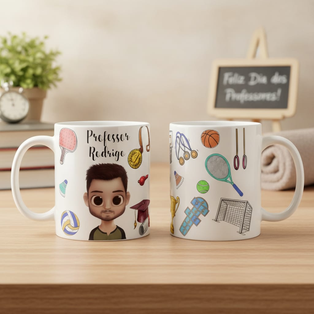 Caneca Personalizada Educação Física Presente Criativo Professor - Dia dos Professores (Educação Física)