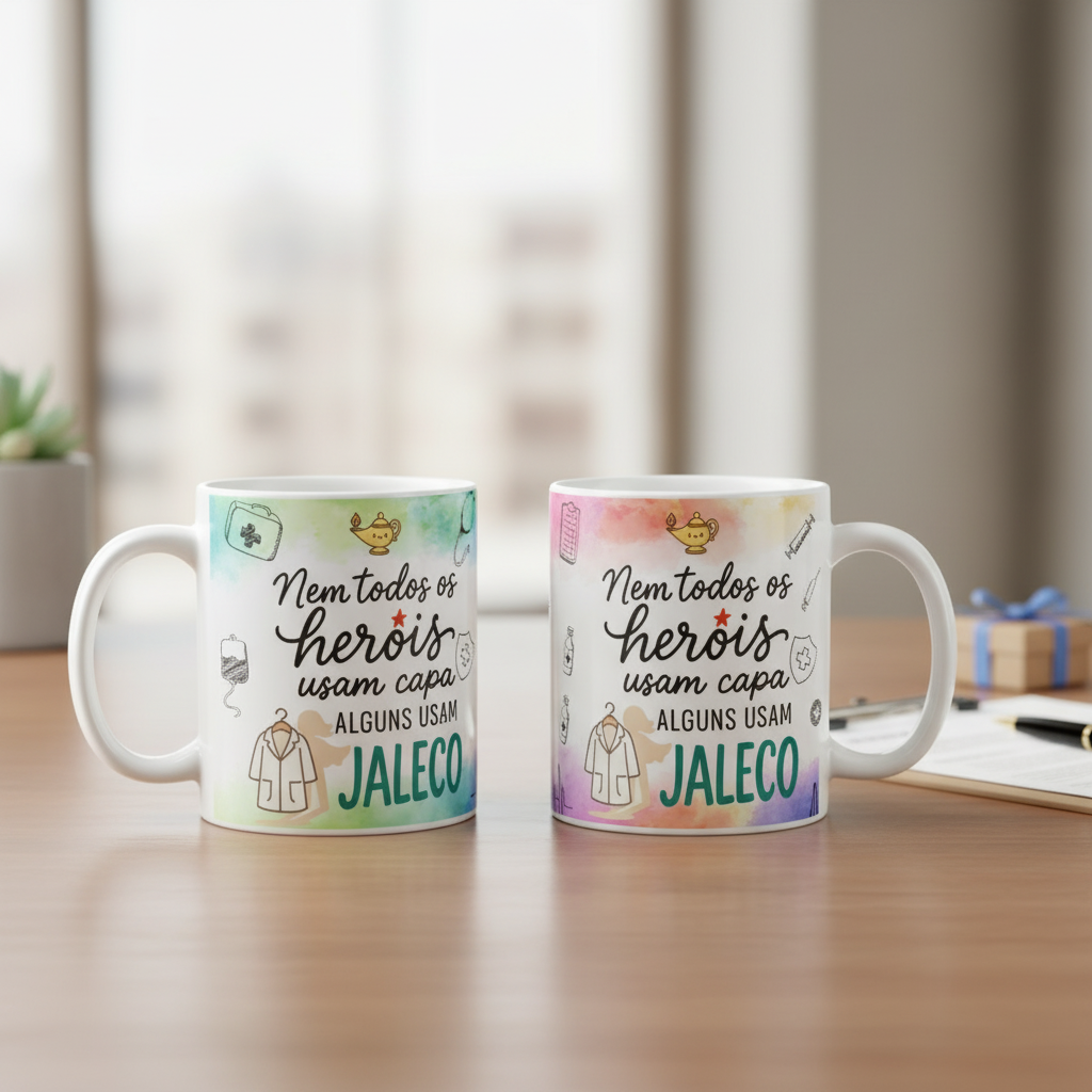 Caneca Personalizada Enfermagem Presente Heróis de Jaleco - Profissões (Enfermagem)