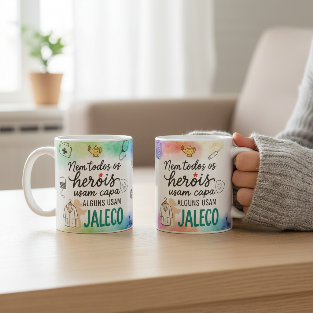Caneca Personalizada Enfermagem Presente Heróis de Jaleco