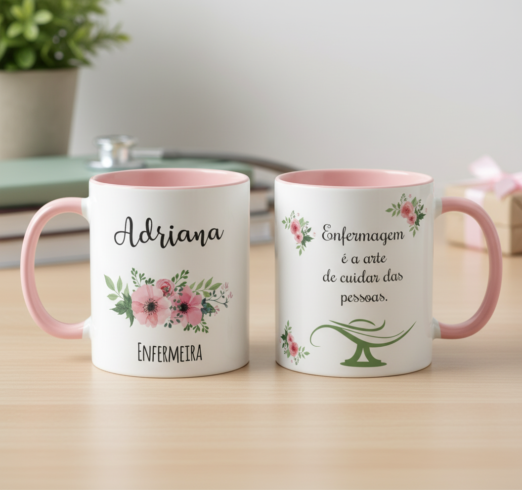 Caneca Personalizada Enfermagem Profissão Enfermeira - Profissões (Enfermeiro(a))