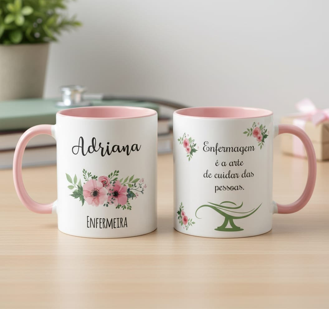 Caneca Personalizada Enfermagem Profissão Enfermeira - Profissões (Enfermeiro(a))