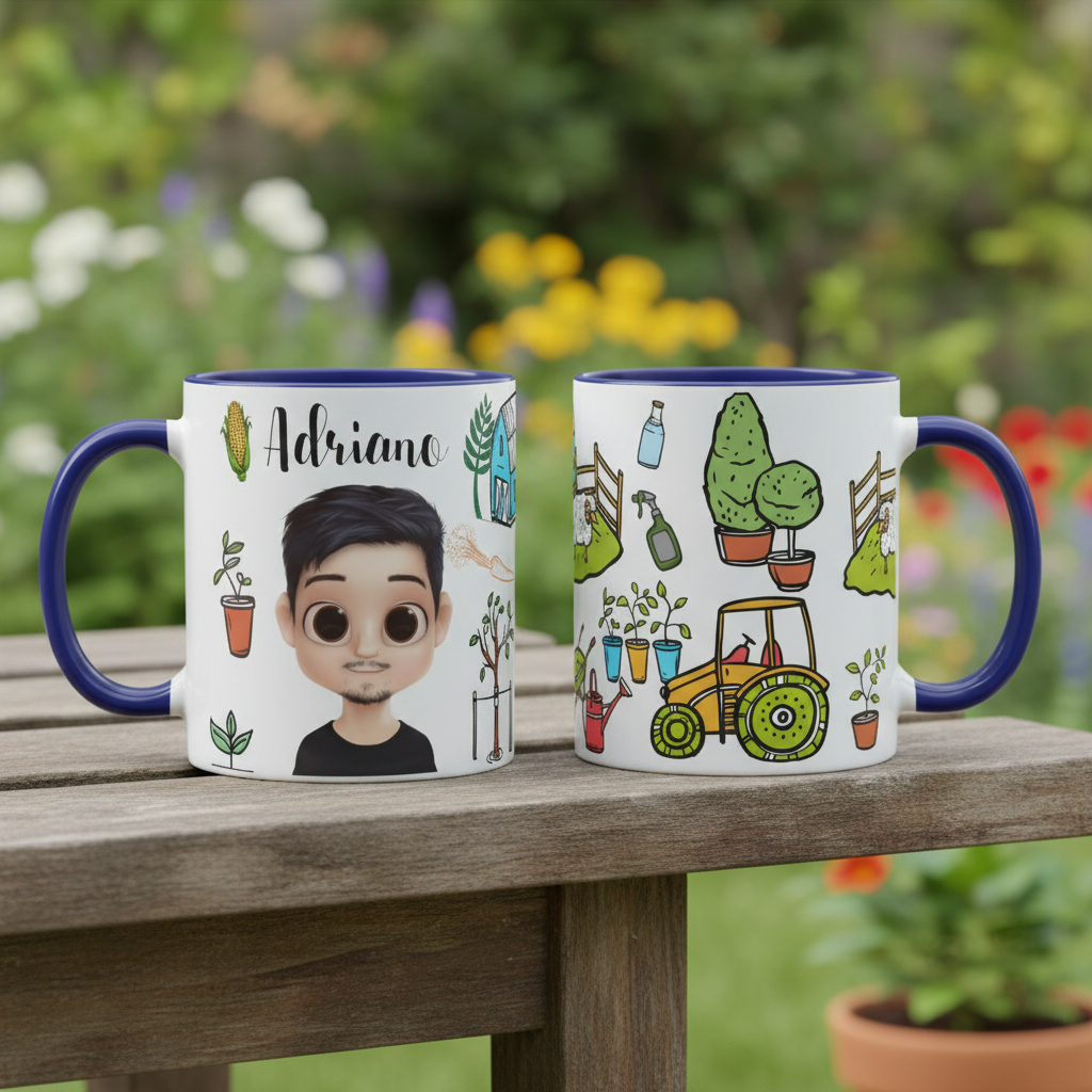 Caneca Personalizada Engenheiro Agrônomo com Avatar Azul