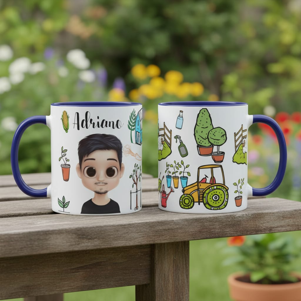 Caneca Personalizada Engenheiro Agrônomo com Avatar Azul - Profissões (Engenheiro(a))