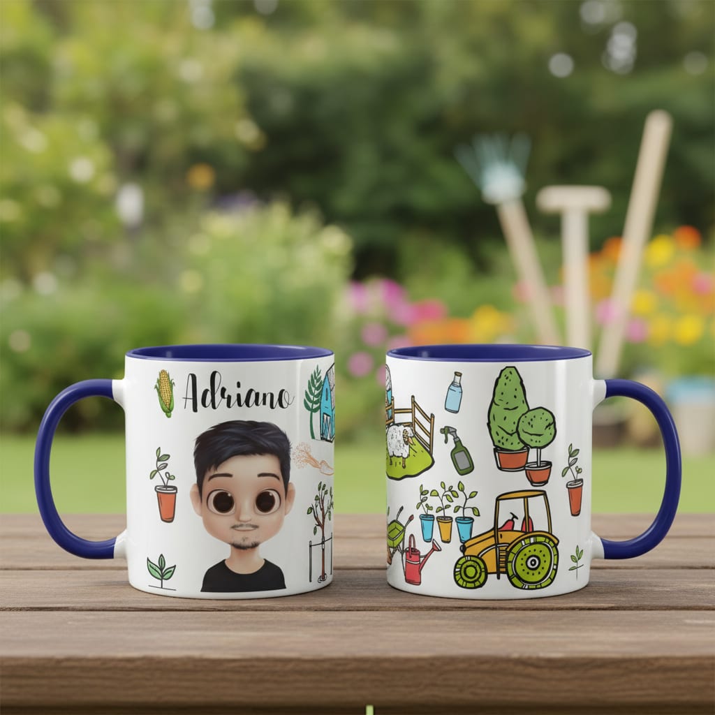Caneca Personalizada Engenheiro Agrônomo com Avatar Azul