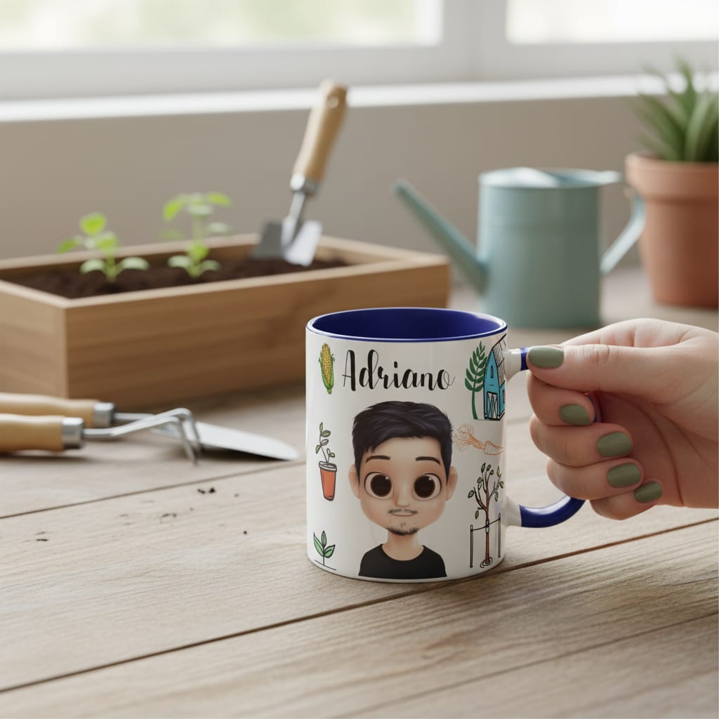 Caneca Personalizada Engenheiro Agrônomo com Avatar Azul