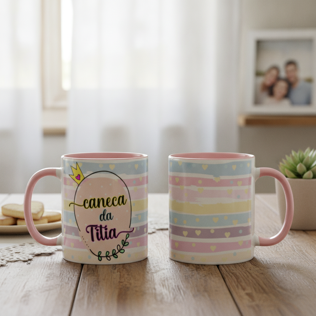 Caneca Personalizada Especial de Lembrancinha para Tia Titia - Família (Tio(a))