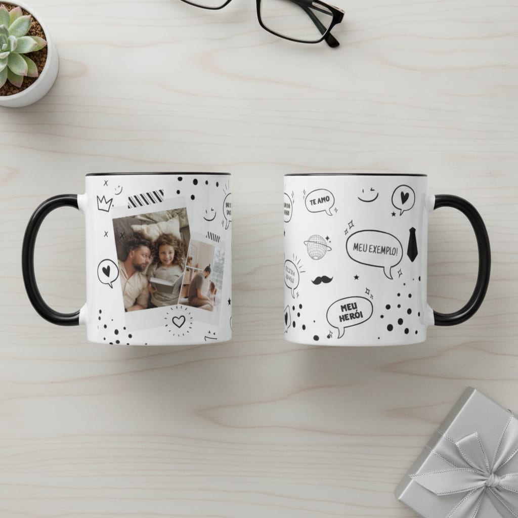 Caneca Personalizada Especial para Dia dos Pais com Foto - Família (Pai)