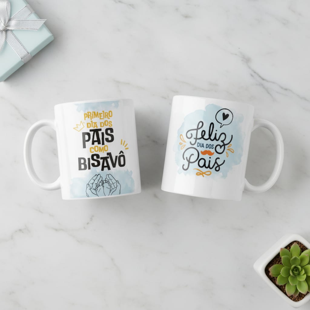 Caneca Personalizada Família Primeiro Dia dos Pais Como Biso - Família (Pai/Vovô/Biso)