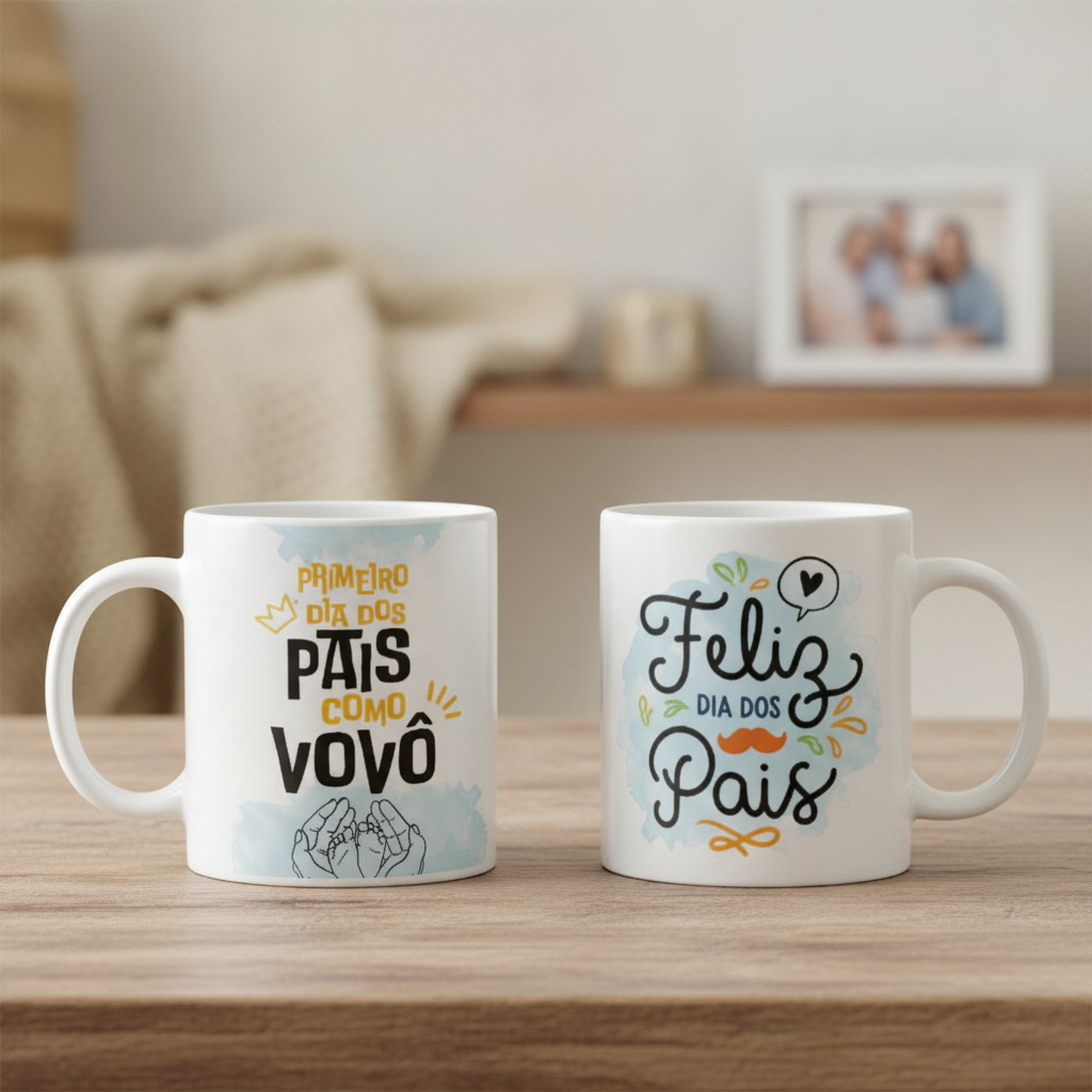 Caneca Personalizada Família Primeiro Dia dos Pais Como Vovô