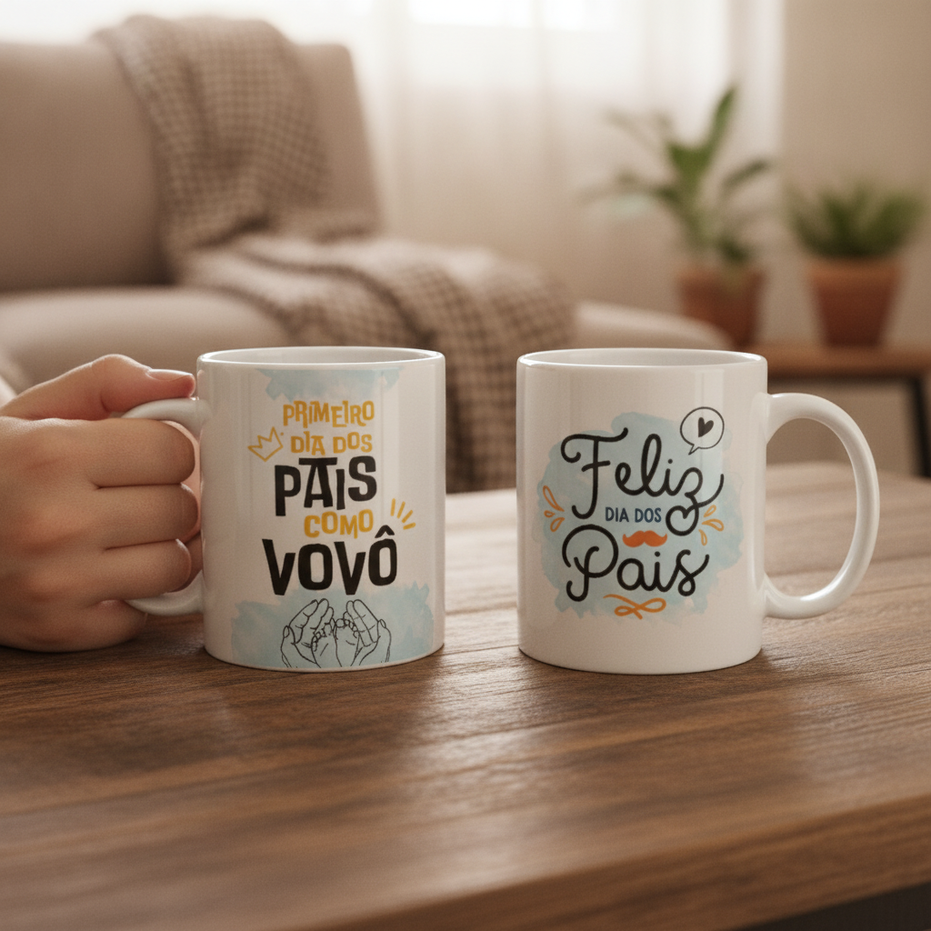 Caneca Personalizada Família Primeiro Dia dos Pais Como Vovô - Família (Avó/Avô)