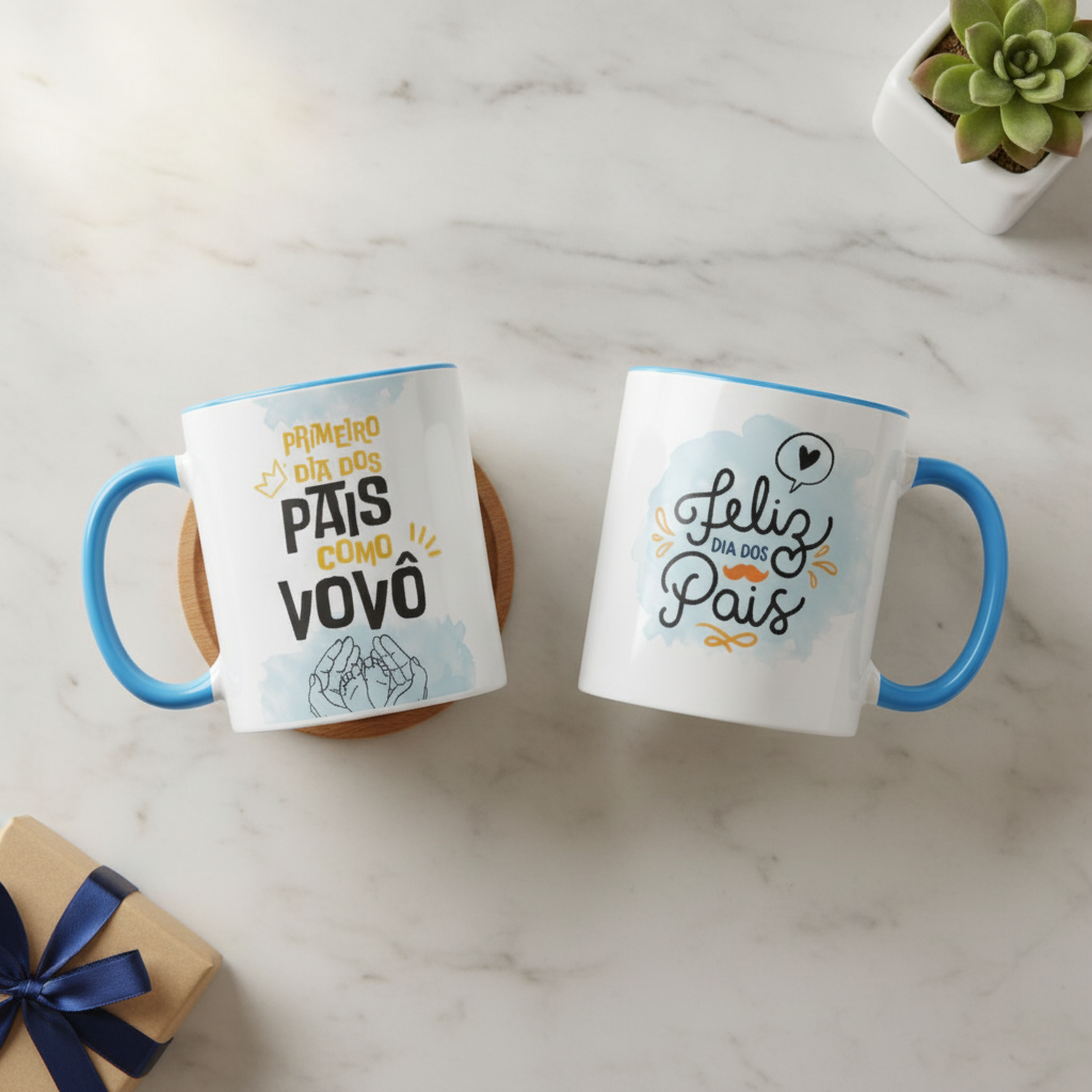 Caneca Personalizada Família Primeiro Dia dos Pais Como Vovô - Família (Vovô/Avô)