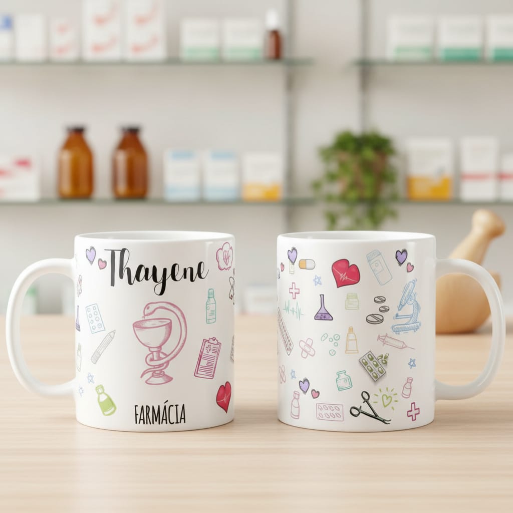Caneca Personalizada Farmácia Profissão Farmacêutica - Profissões (Farmacêutico(a))