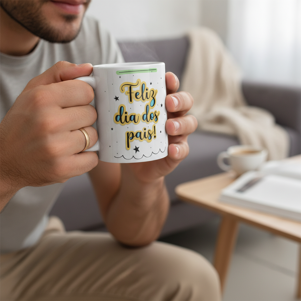 Caneca Personalizada Feliz Dia dos Pais Presente Pai Papai