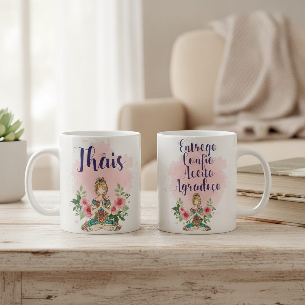 Caneca Personalizada Feminina Entrego Confio Aceito Agradeço - Outros (Feminina Entrego Confio Aceito Agradeço)