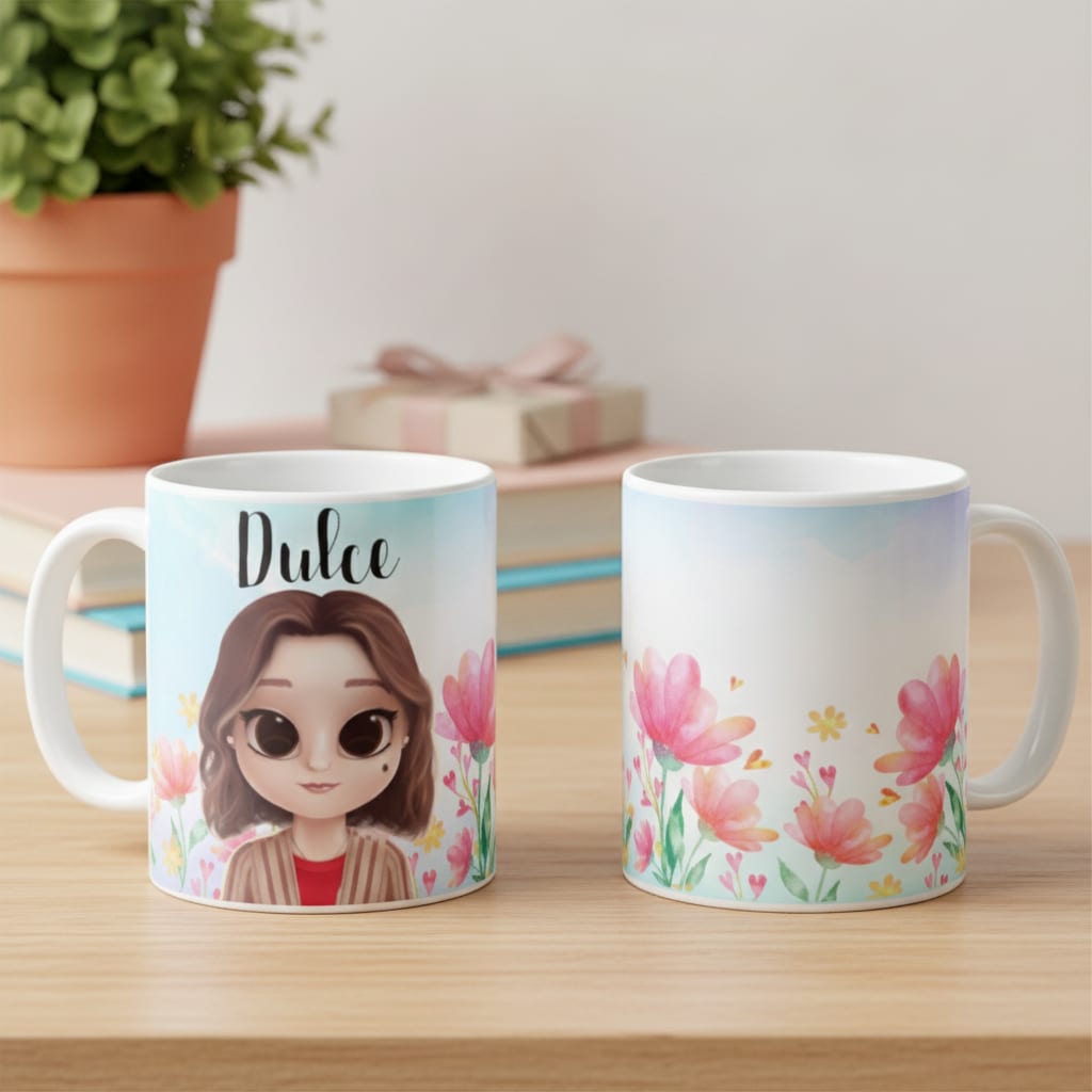 Caneca Personalizada Feminina Presente Criativo Mulher Flor - Hobbies (Floral)