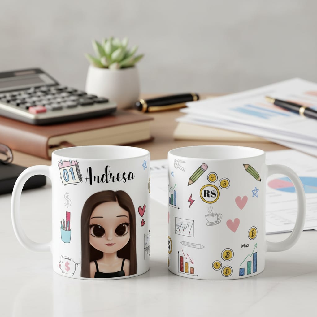 Caneca Personalizada Financeiro Presente Contas a Pagar - Profissões (Contador(a))