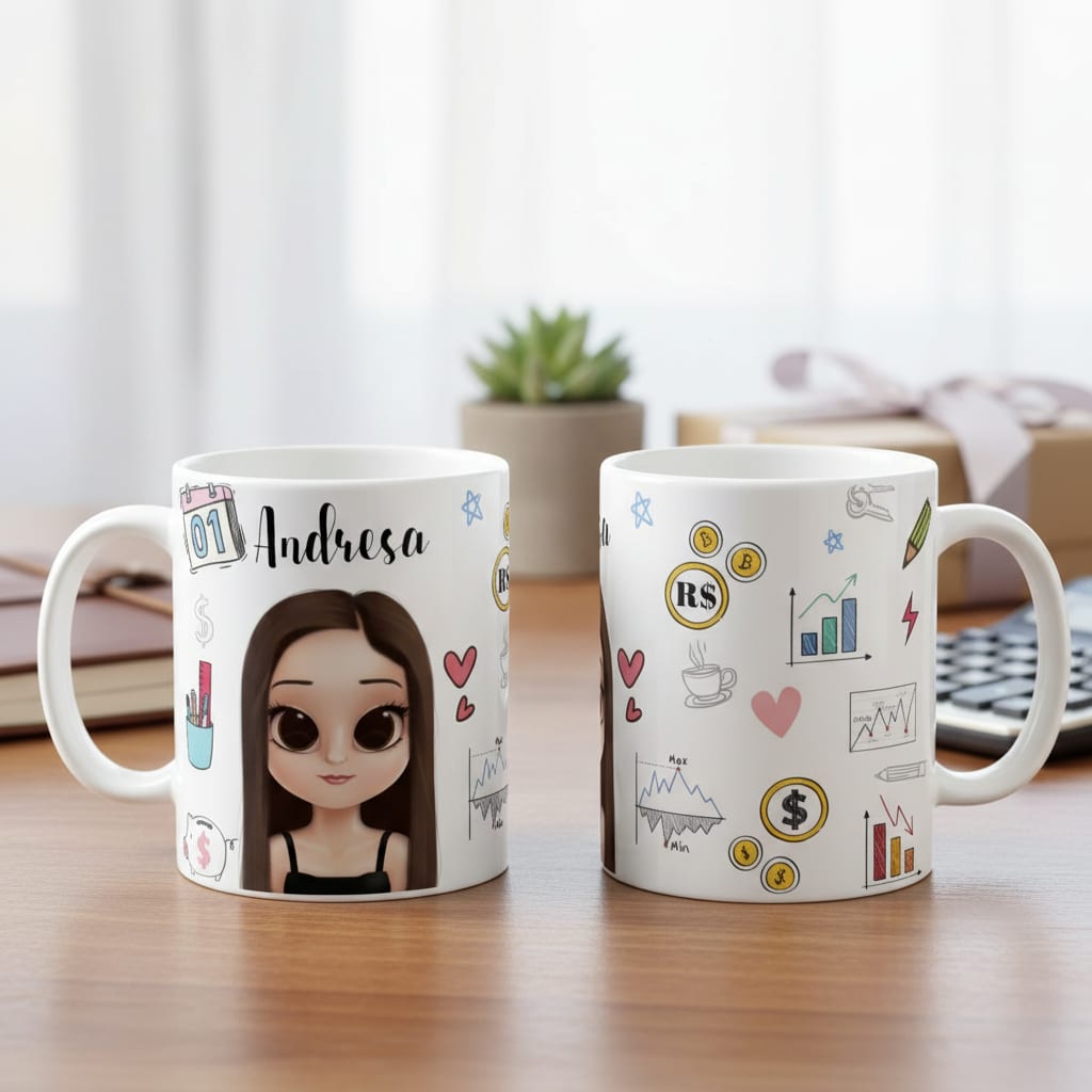 Caneca Personalizada Financeiro Presente Contas a Pagar