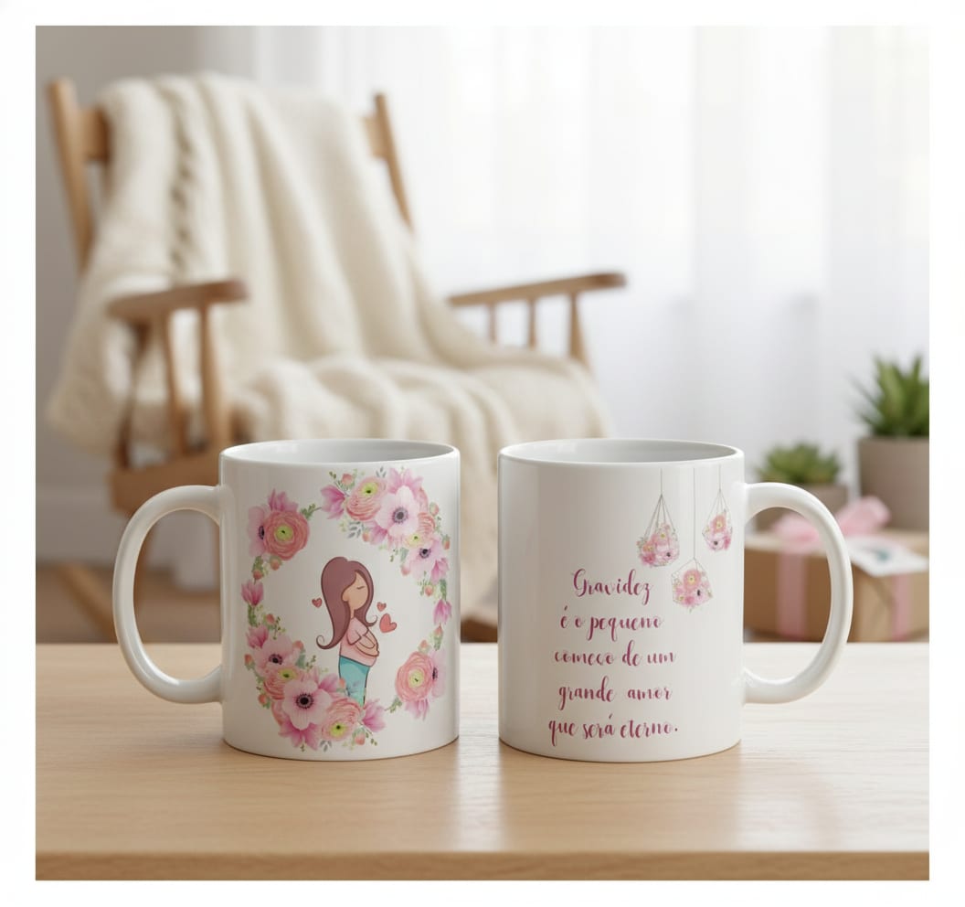 Caneca Personalizada Gestante Presente Amiga Grávida - Família (Mãe)