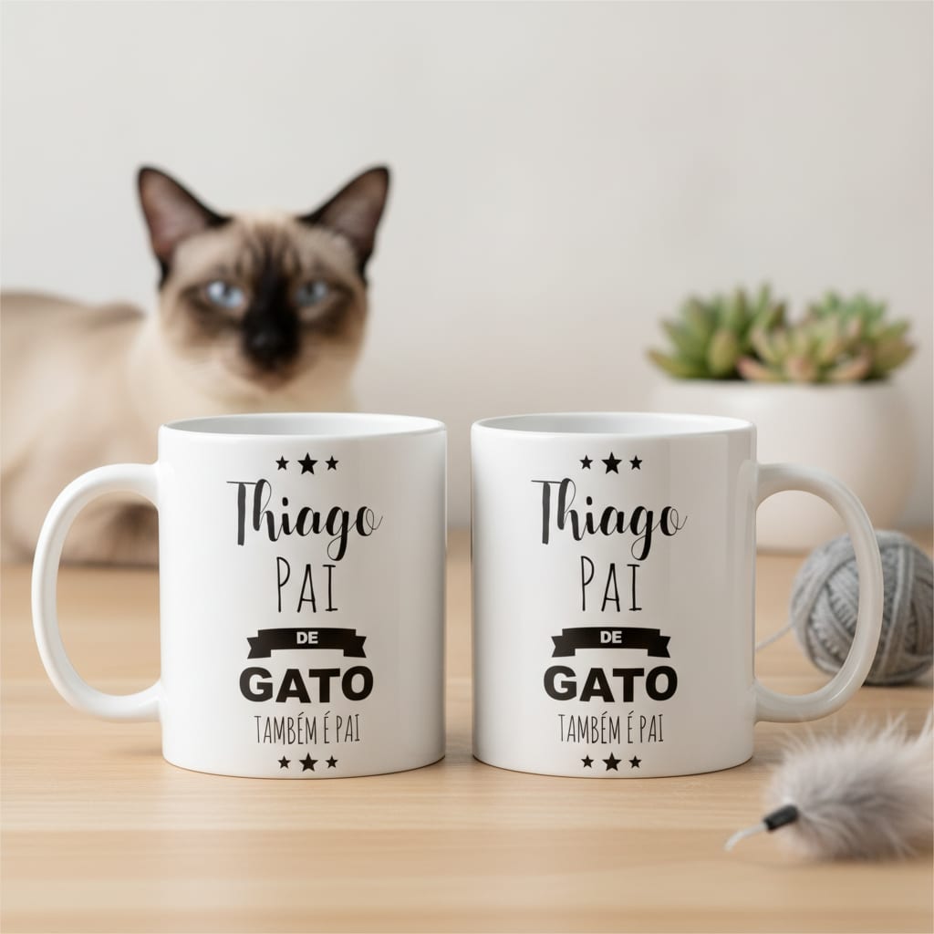 Caneca Personalizada Homem Presente Pai de Gato - Pet (Dono de Gato)