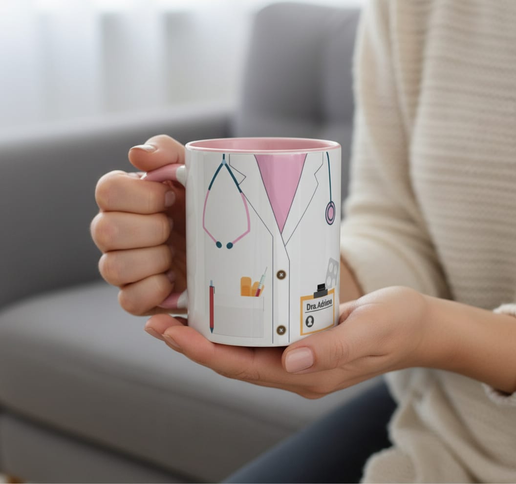 Caneca Personalizada Jaleco Médica Profissão Medicina