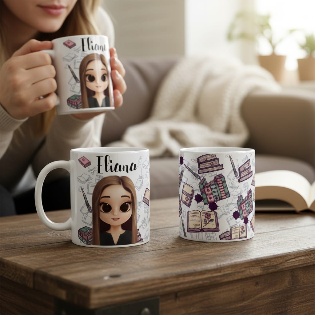 Caneca Personalizada Leitora com Avatar
