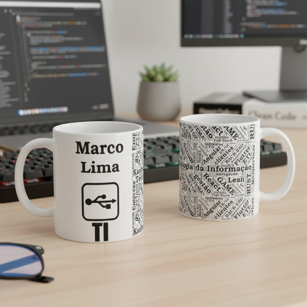 Caneca Personalizada Linguagens Tecnologia da Informação - Profissões (Programador(a))