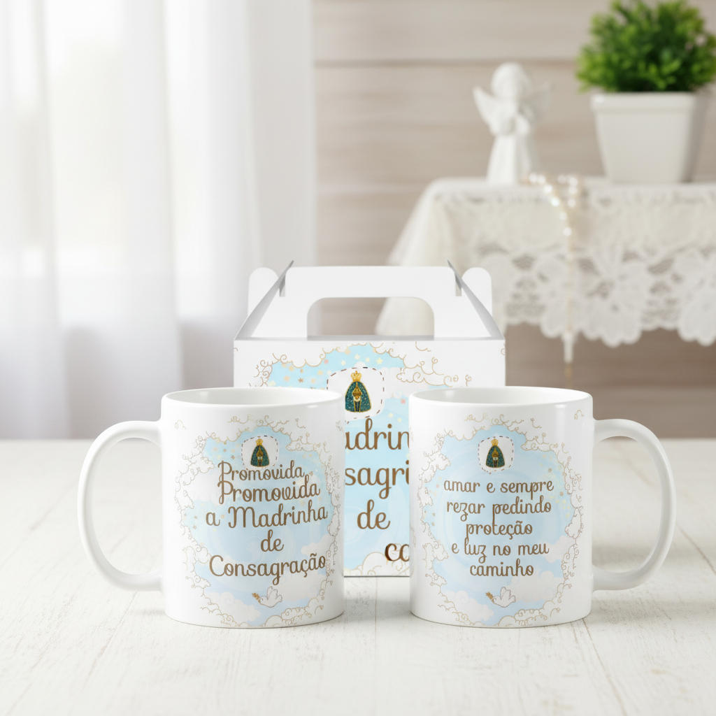 Caneca Personalizada Madrinha de Consagração Xicara Batizado - Batizado (Madrinha de Consagração)