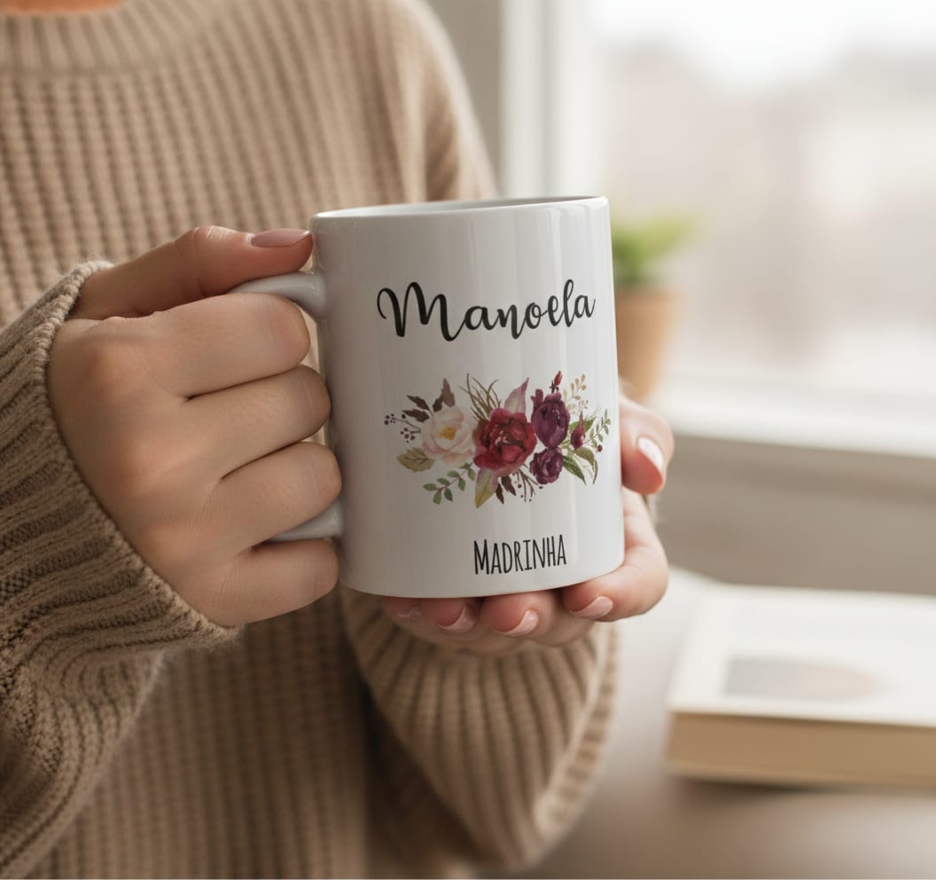 Caneca Personalizada Madrinha Lembrança Casamento Marsala