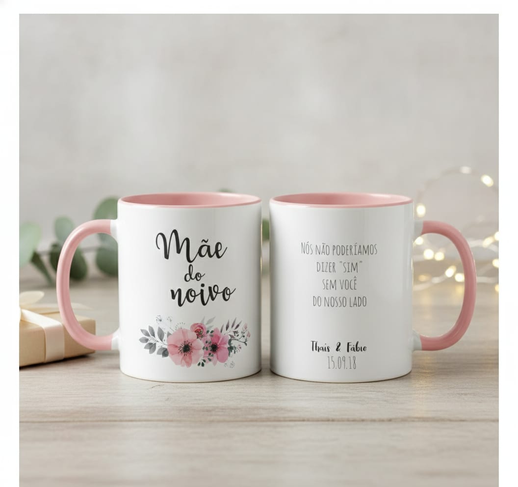 Caneca Personalizada Mãe do Noivo Casamento Flower - Casamento (Noivo)