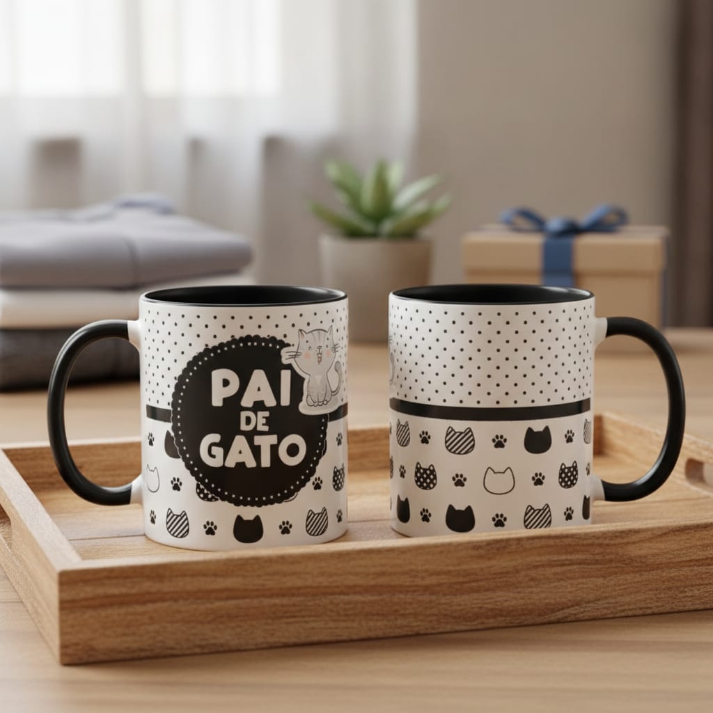 Caneca Personalizada Masculina Presente Pai de Gato - Família (Pai)