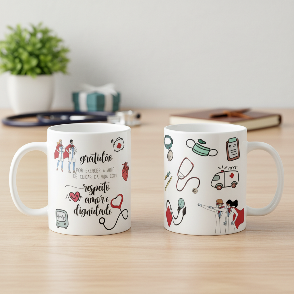 Caneca Personalizada Medicina Presente Agradecimento Médicos - Profissões (Medicina)