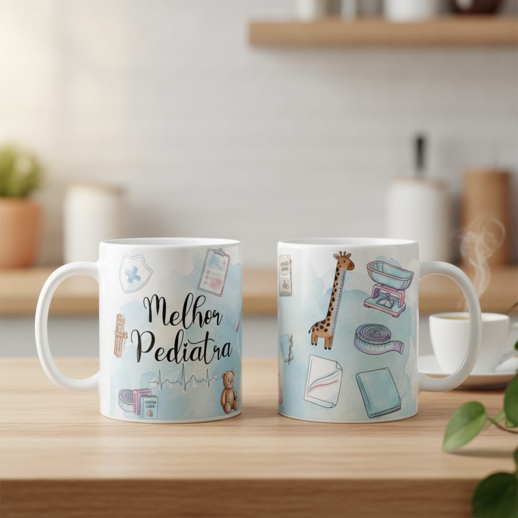 Caneca Medicina Pediatra Pronta Entrega Presente Médico Pediatria - Profissões (Médico(a))