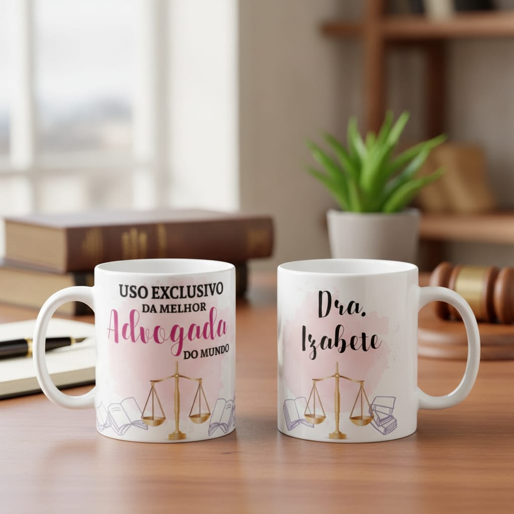 Caneca Personalizada Melhor Advogada do Mundo - Profissões (Advogado(a))