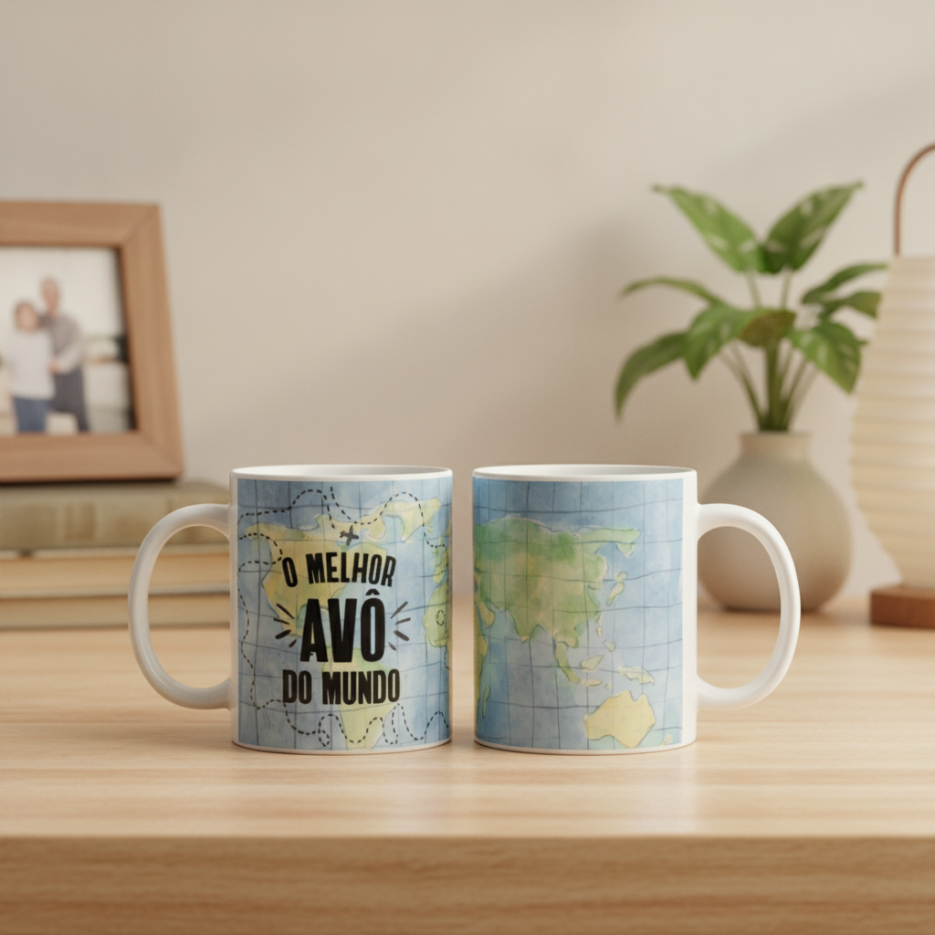 Caneca Personalizada Melhor Avô do Mundo - Família (Vovô/Avô)